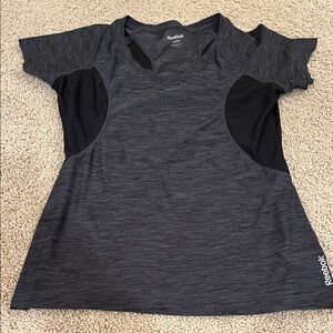 Reebok Women's Dark Gray and Black Active Tee